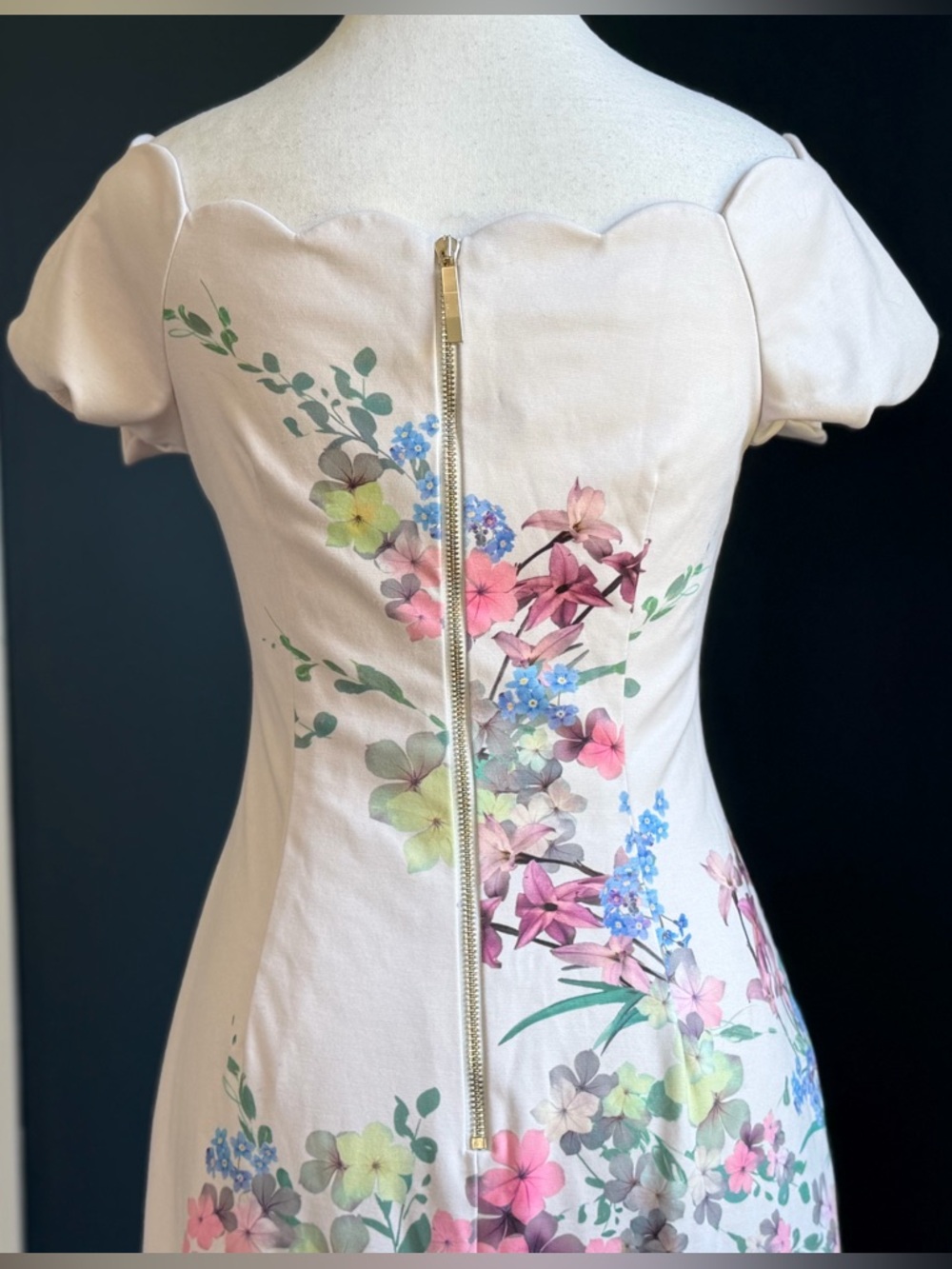 Ted Baker London Ivory Trixiiy Pergola Scallop Dress | Ted Size 2 (US 6) - Picture 6 of 16